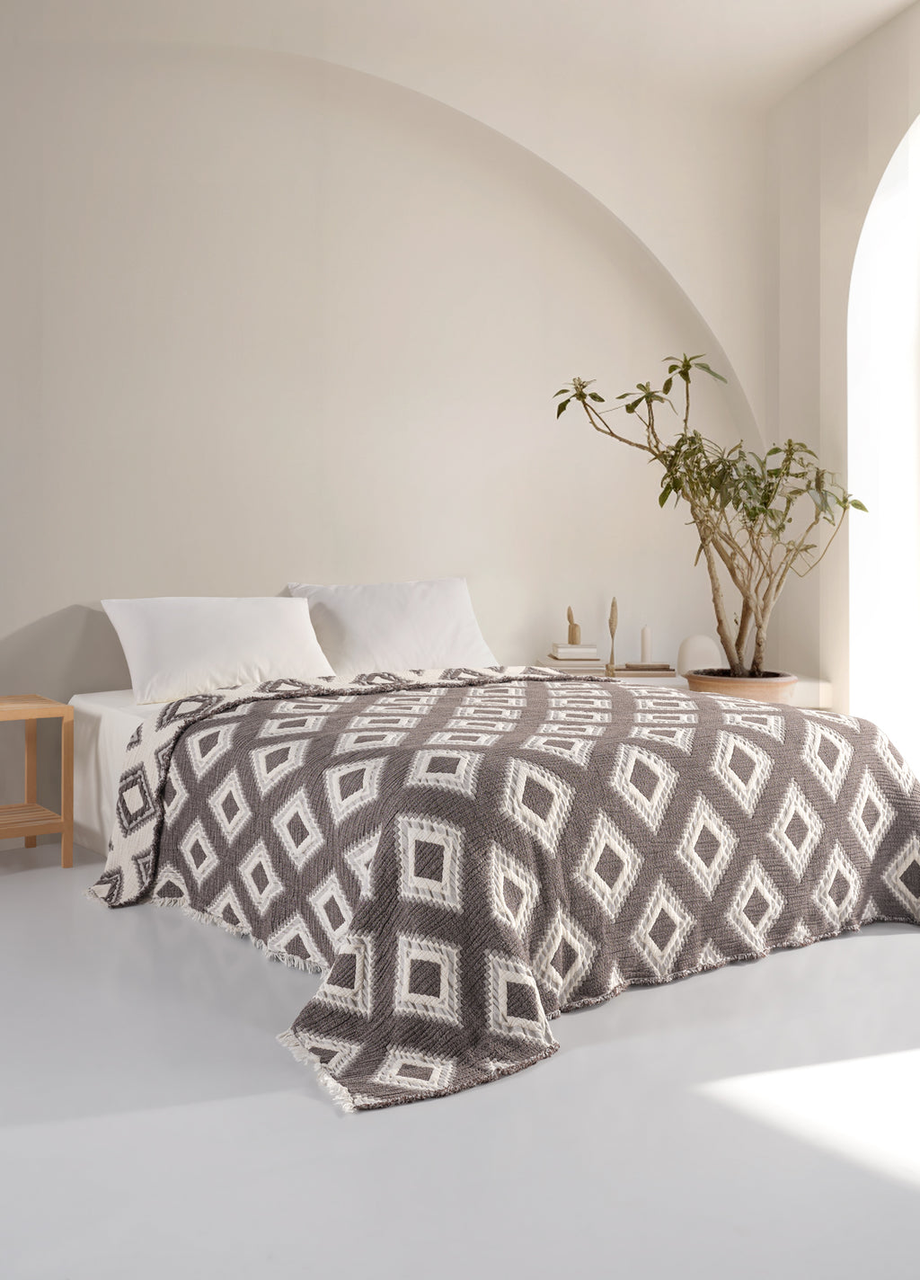 Diamond Cotton Muslin Blanket / Bedspread