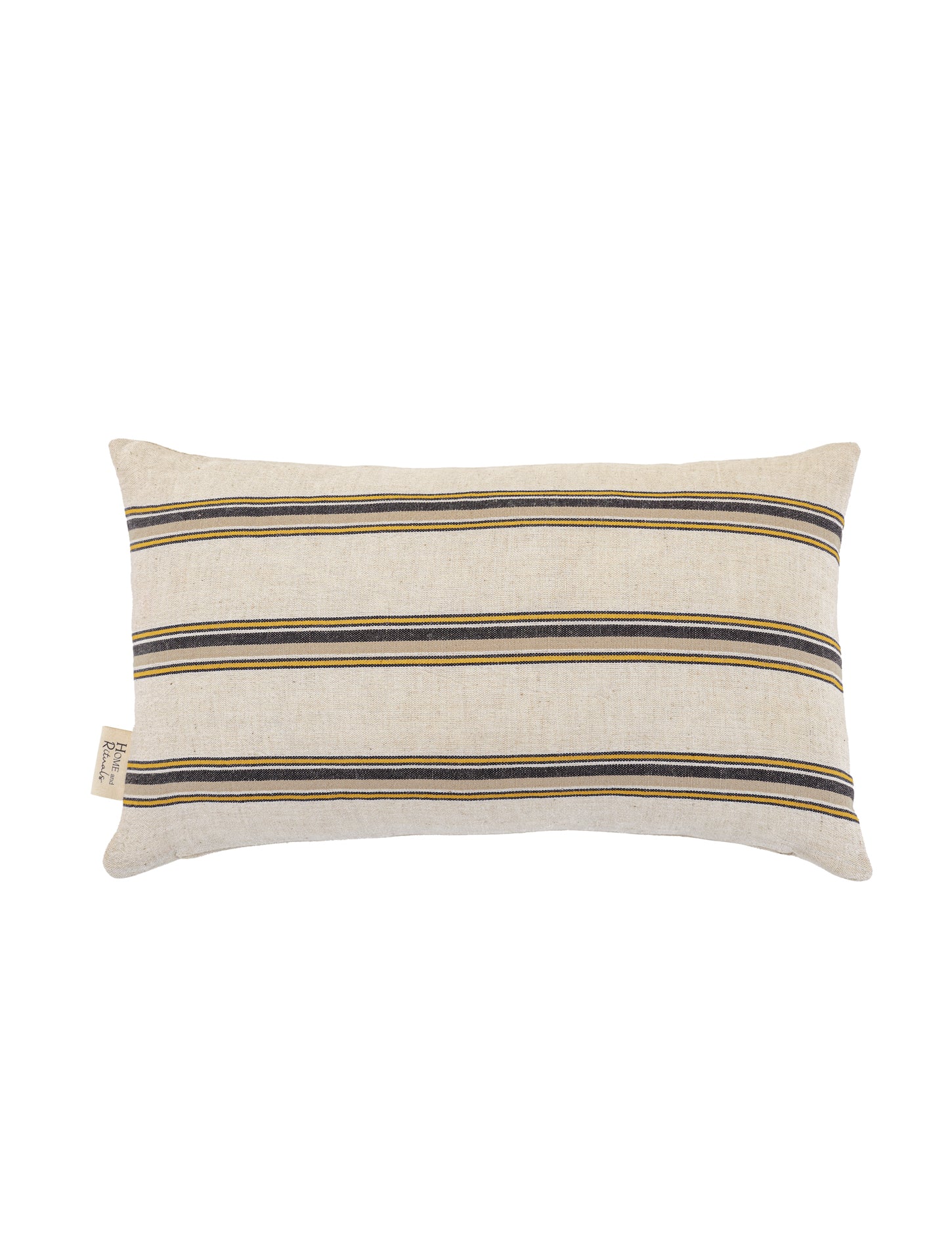 Ochre Hand Loomed Cotton Linen Pillow Cover