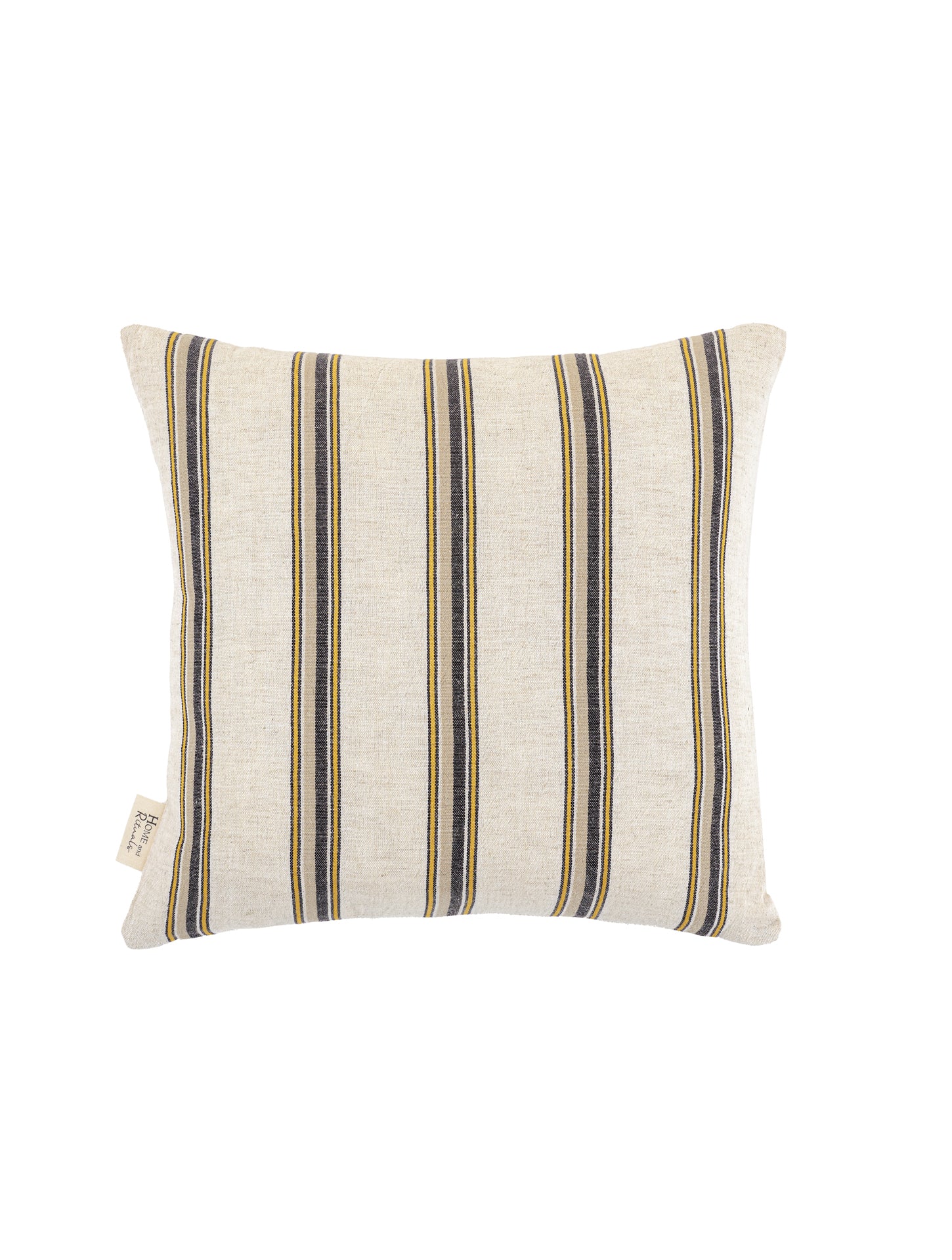 Ochre Hand Loomed Cotton Linen Pillow Cover
