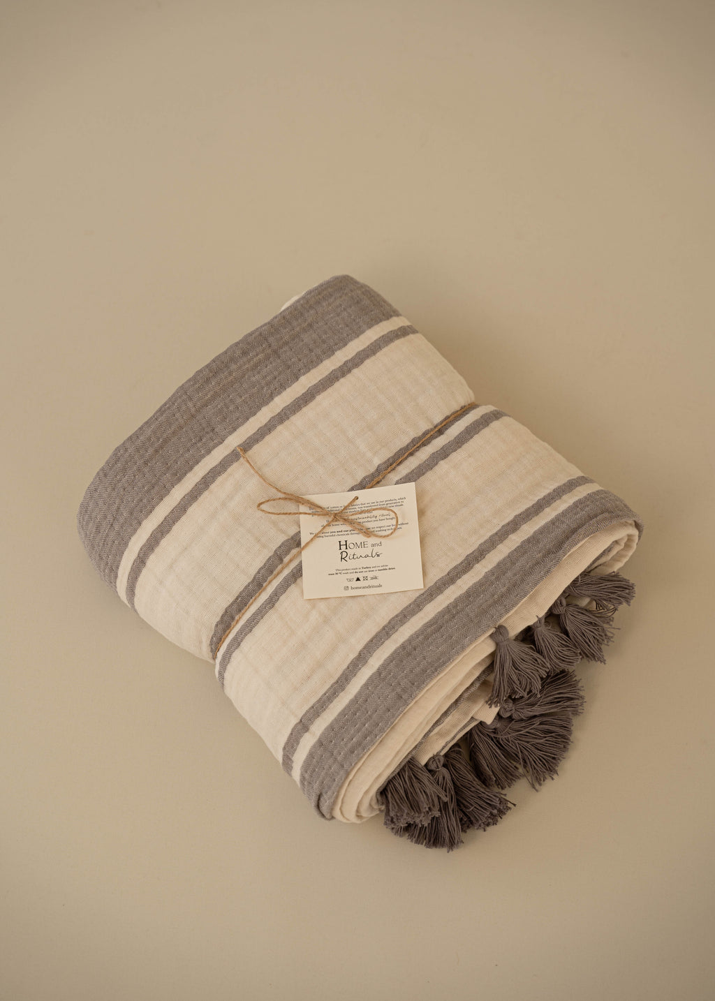 Clay Striped Cotton Muslin Throw