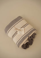 Clay Striped Cotton Muslin Throw