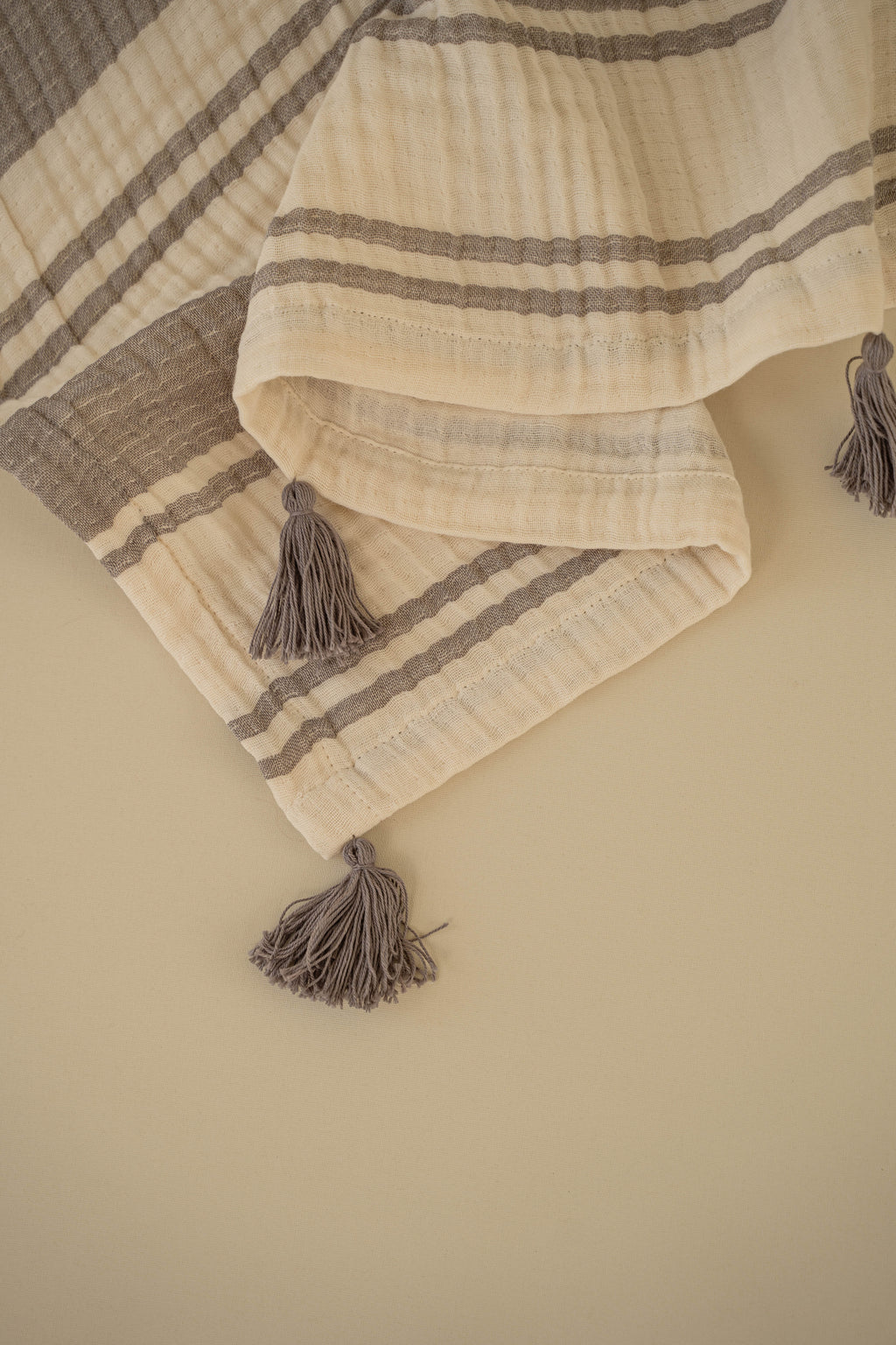 Clay Striped Cotton Muslin Throw