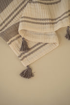 Clay Striped Cotton Muslin Throw