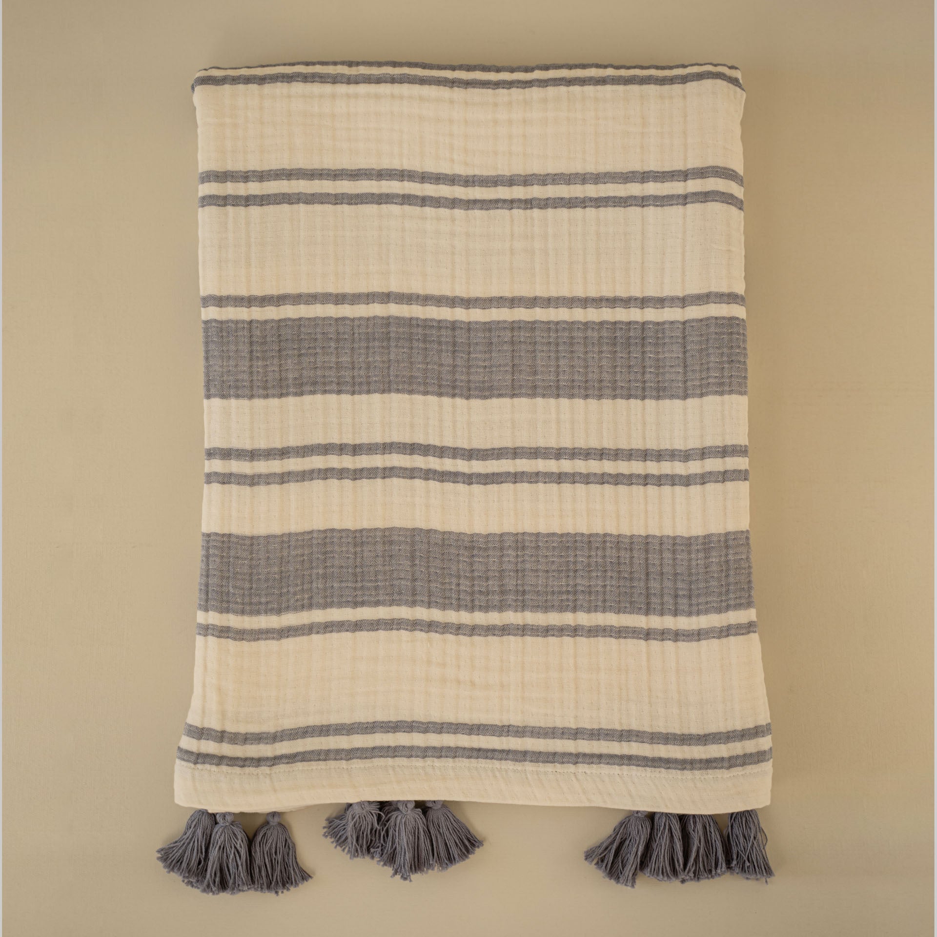 Dusk Striped Cotton Muslin Throw