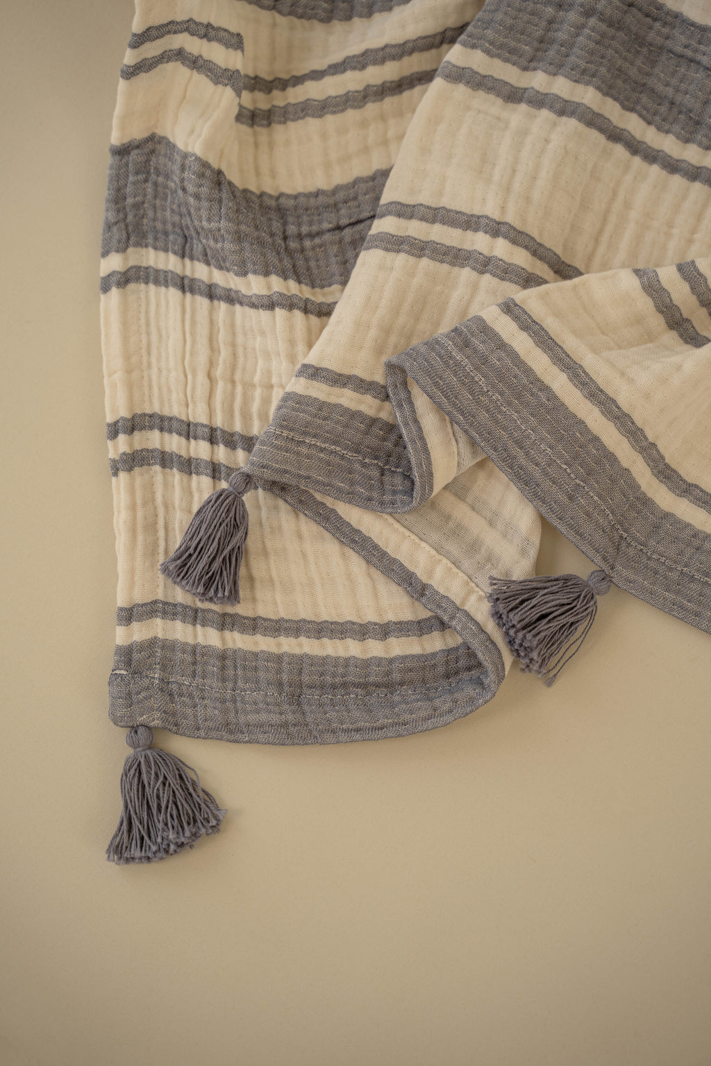 Clay Striped Cotton Muslin Throw