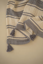 Clay Striped Cotton Muslin Throw