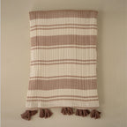 Clay Striped Cotton Muslin Throw