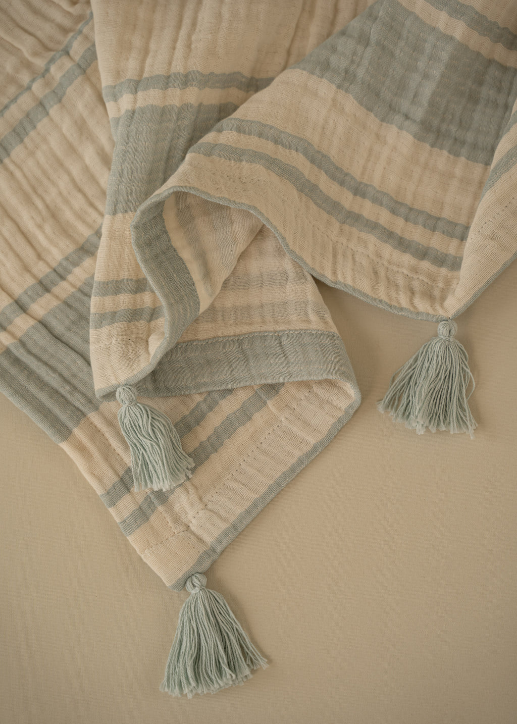 Clay Striped Cotton Muslin Throw