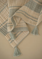 Clay Striped Cotton Muslin Throw