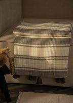 Clay Striped Cotton Muslin Throw