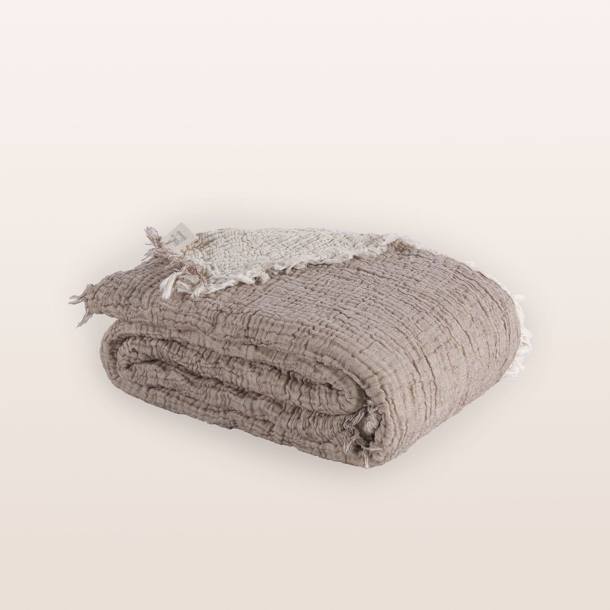 Mocha Reversible Muslin Throw & Bedspread