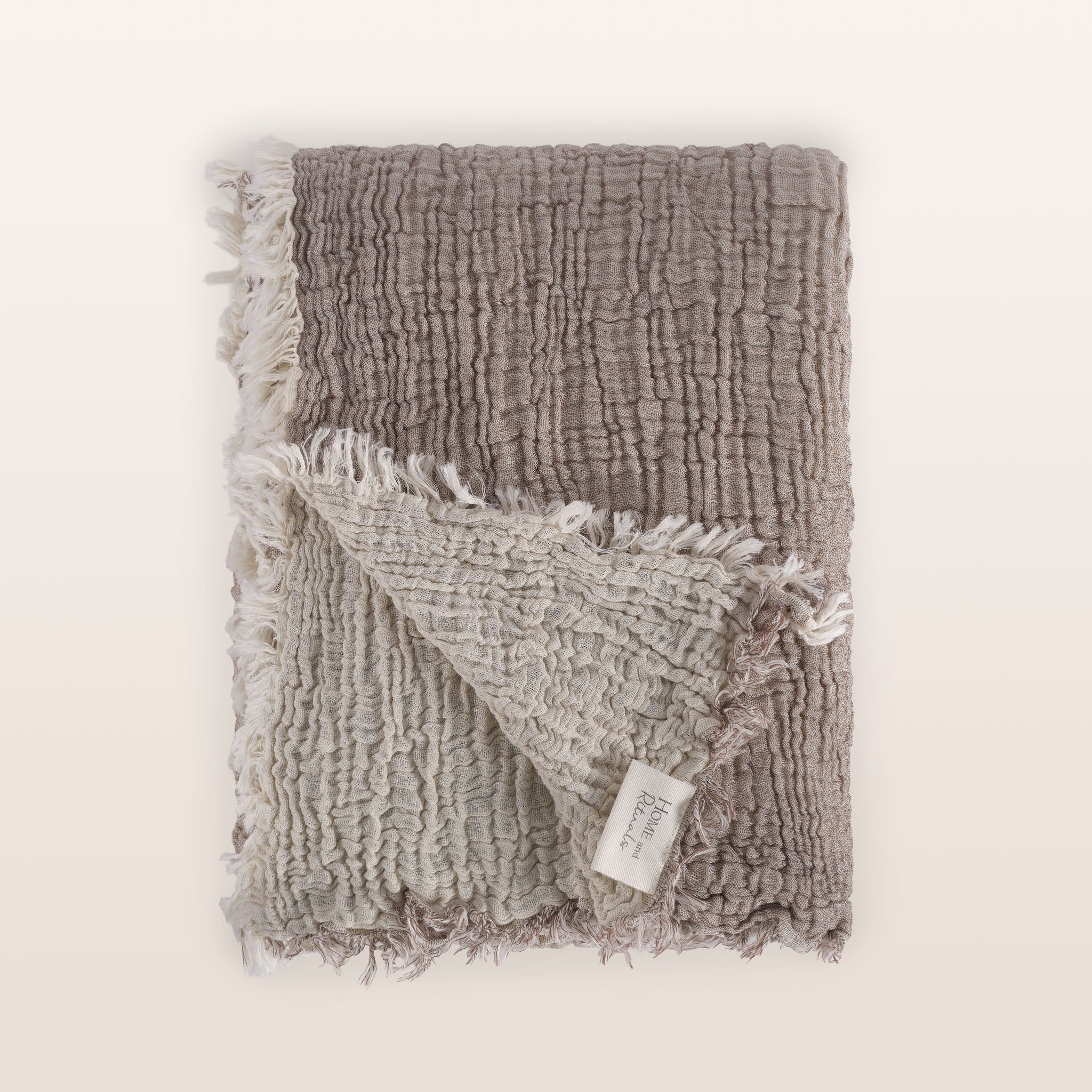 Mocha Reversible Muslin Throw & Bedspread