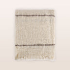 Hazel Striped Cotton Muslin Throw & Bedspread
