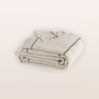 Olive Striped Cotton Muslin Throw & Bedspread